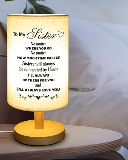 Welsky Sister Gifts, Birthday Gifts for Sister, Personalized Table Lamp Sister Gifts from Sister, Unique Graduation Wedding Gifts for Sisters from Sisters Adult - LeafyLoom