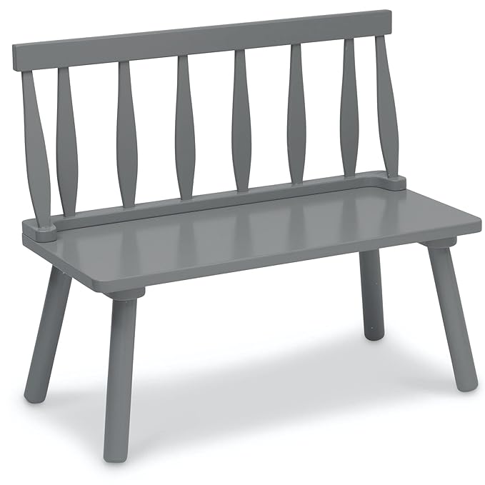 Delta Children Windsor Bench, Grey - LeafyLoom