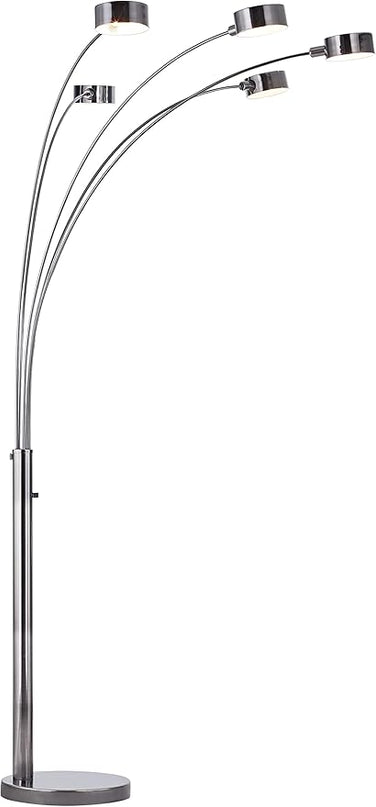 Artiva USA Micah - 5 Arc Floor Lamp w/Dimmer Switch, 360 Degree Rotatable Shades - Bright & Attractive, Brushed Black Nickel - LeafyLoom