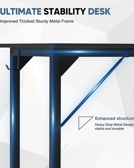 Office Desk Modern Simple Style Writing Study Work Computer Table for Home Bedroom, 32 Inch, Black - LeafyLoom