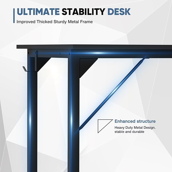 Office Desk Modern Simple Style Writing Study Work Computer Table for Home Bedroom, 32 Inch, Black - LeafyLoom