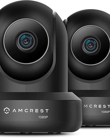 Amcrest 2-Pack 1080p WiFi Camera Indoor, 2MP Pan/Tilt Home Security Camera, Auto-Tracking, Motion & Audio Detection, Enhanced Browser Compatibility, H.265, Two-Way Talk 2PACK-IP2M-841B-V3 (Black) Amcrest
