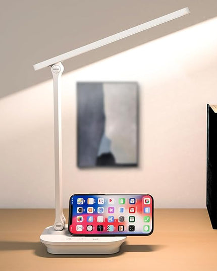Cordless LED Desk Lamp for Home Office, 6000mAh Rechargeable Battery Operated Table Lamps with Pen Holder,Eye-Caring Reading Lamp, 3 Lighting Modes & Brightness Dimmer Light for Kids Study - LeafyLoom