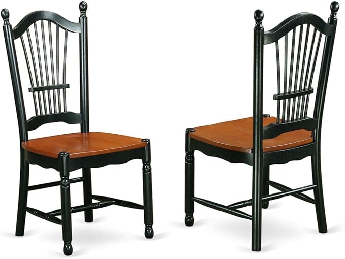 East West Furniture ANDO3-BCH-W Antique 3 Piece Room Set Contains a Round Wooden Table with Pedestal and 2 Kitchen Dining Chairs, 36x36 Inch - LeafyLoom