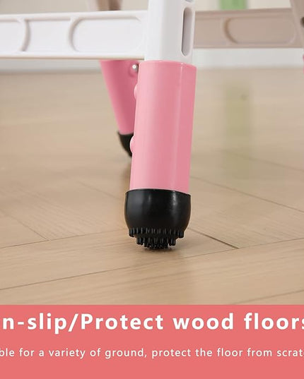 Adjustable Kid Chairs Indoor 3 Level Adjustable Suitable for Children Age 2-6. Maximum load-bearing 220LBS Suitable for Family Classroom and Nursery Child Seat Set (2-Pack-Pink) - LeafyLoom