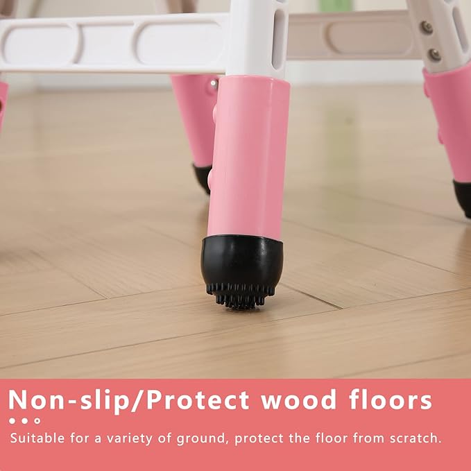 Adjustable Kid Chairs Indoor 3 Level Adjustable Suitable for Children Age 2-6. Maximum load-bearing 220LBS Suitable for Family Classroom and Nursery Child Seat Set (2-Pack-Pink) - LeafyLoom