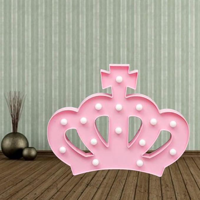 OSALADI Crown Night Light Crown Shaped Light Creative Night Light Crown LED Light Princess Night Light LED Night Lamp Decorative Night Lamp Without Batteries, Pink - LeafyLoom