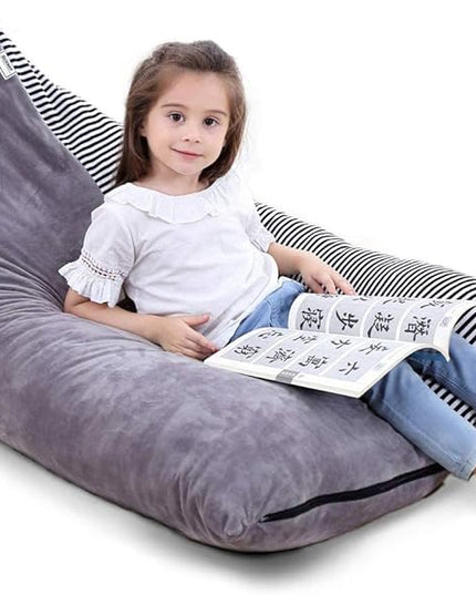 Stuffed Animal Storage Bean Bag Chair Cover | 53" Extra Large Beanbag Cover for Kids and Adults, Plush Toys Holder and Organizer for Boys and Girls | Premium Velvet - Soft & Comfortable - LeafyLoom