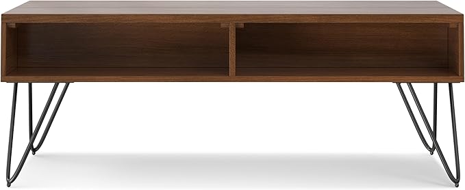 SIMPLIHOME Hunter Lift Top Coffee Table, 48 inch, Walnut Veneer - LeafyLoom
