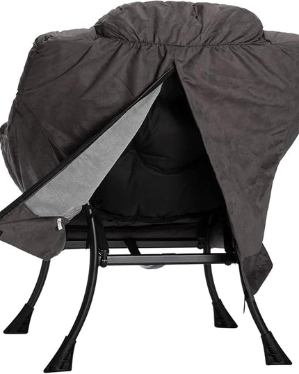 HollyHOME Modern Fabric Large Lazy Chair, Accent Oversized Comfy Reading Chair, Thick Padded Cozy Lounge Chair with Armrest, Steel Frame Leisure Sofa Chair for Living Room, Bedroom, Dorm, Coffee Grey - LeafyLoom