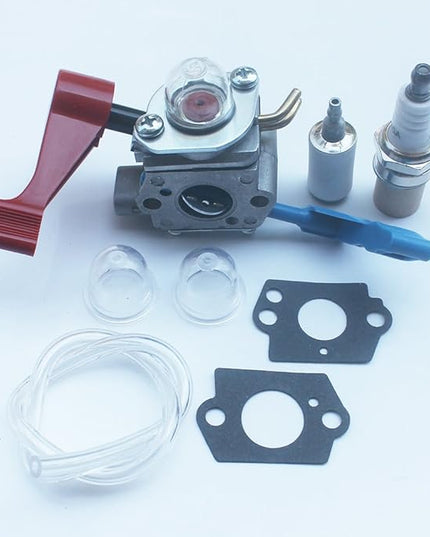 kipa Carburetor with Fuel line Spark plug Gasket kit for Poulan FL1500 FL1500LE Weedeater Sears Craftsman Leaf Blower Replace ZAMA C1U-W12B C1U-W12A Replace Husqvarna OEM # 530071629 - LeafyLoom