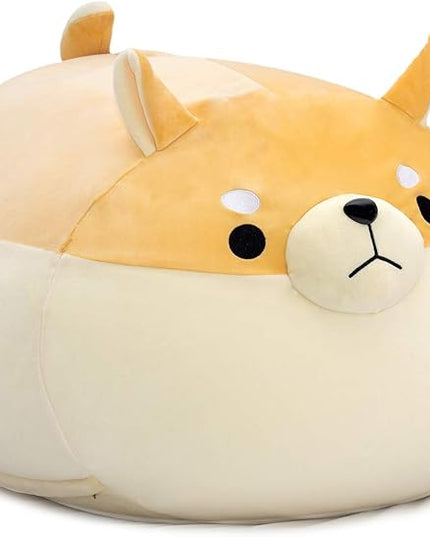 Stuffed Animal Storage Bean Bag Chair Cover for Kids Yellow Dog Shiba Inu Bean Bag Chair for Girls Large Size Toy Organizer Cover Only Without Filling - LeafyLoom