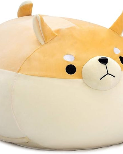 Stuffed Animal Storage Bean Bag Chair Cover for Kids Yellow Dog Shiba Inu Bean Bag Chair for Girls XX-Large Size Toy Organizer Cover Only Without Filling - LeafyLoom