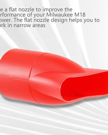 Leaf Blower Flat Nozzle for Milwaukee M18 2724-20 2724-21 Fuel Leaf Blower, Quick Drying Cleaning Other uses, Designed Positioning Ring Inside The Nozzle The Easier Installation (Red) - LeafyLoom