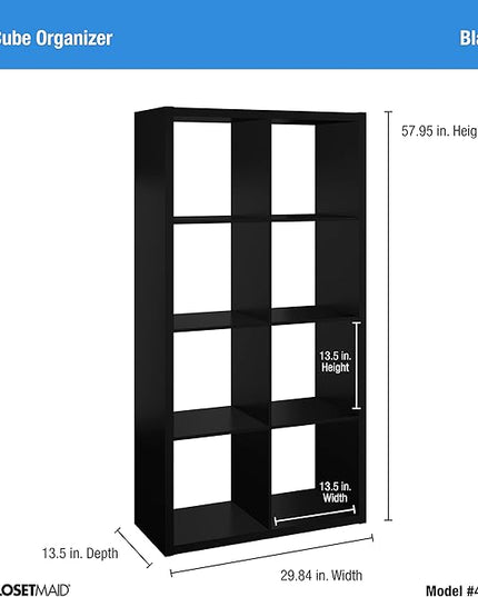 ClosetMaid 4587 Decorative Open Back 8-Cube Storage Organizer, Black, 4587 - LeafyLoom