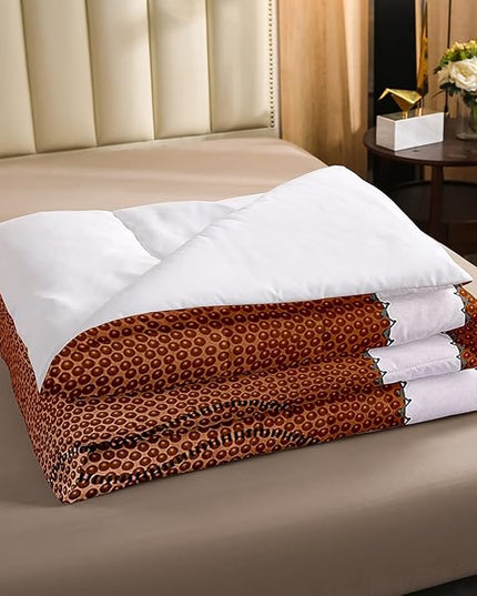 Erosebridal Football Bedding Sets Full Size Outdoor Games Sports Down Comforter for Boys Kids Red Brown Ball Comforter Set Football Athletic Quilted Duvet with 1 Comforter and 2 Pillow Cases - LeafyLoom