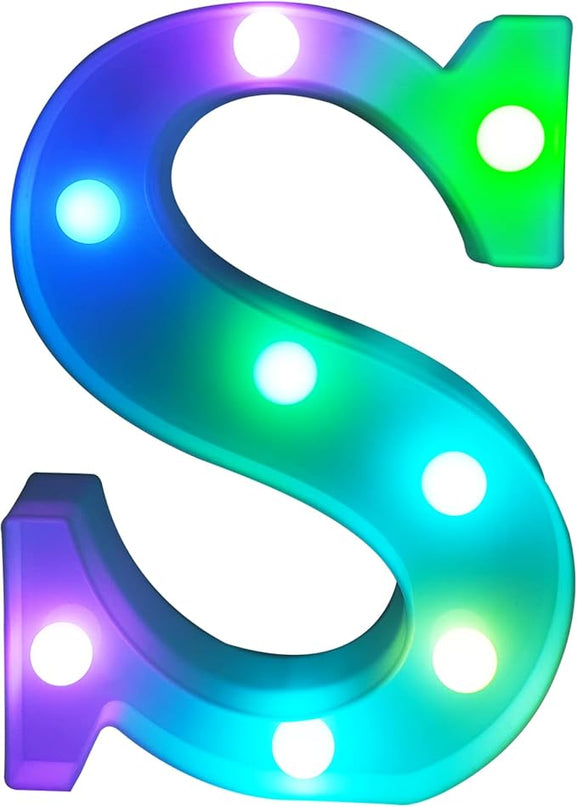 Letter LED Lights, 16 Colors Changing LED Marquee Letter Lights, Dimmable Night Lights for Wedding, Birthday, Holiday, Party, Bar, Christmas Decoration,Dorm Room Decor-Multicolor S - LeafyLoom
