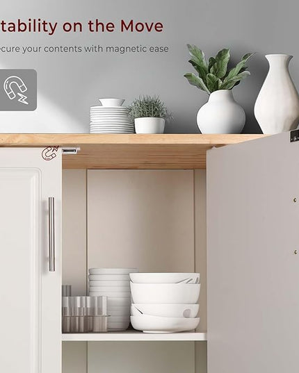 54" Rolling Kitchen Island Cart with Storage, Large Kitchen Cart Cabinet with Folding Drop Leaf Breakfast Bar, Wood Island Table for Kitchen with 3 Drawers and Spice Rack & Towel Rack, White - LeafyLoom