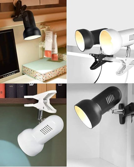 LED Clamp Work Lamp, 5W 360° Rotatable Head, Ultra Bright Work Bench Light, Desk Lamp with Clip,3 Color Temperature Modes, 4.9ft Plug & Play Cord (Black)… - LeafyLoom