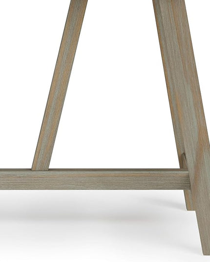SIMPLIHOME Bowman SOLID WOOD Modern Industrial 54 Inch Wide Flip Up Desk in Distressed Grey, For the Office Desk, Writing Table, Workstation and Study Table - LeafyLoom