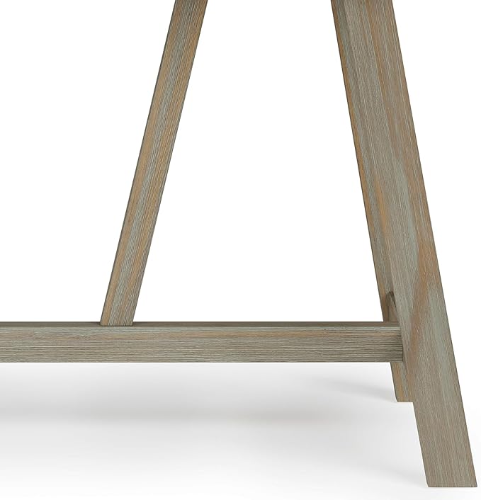 SIMPLIHOME Bowman SOLID WOOD Modern Industrial 54 Inch Wide Flip Up Desk in Distressed Grey, For the Office Desk, Writing Table, Workstation and Study Table - LeafyLoom