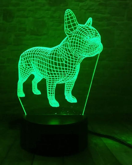 French Bulldog Night Light 3D Illusion Table Lamp Puppy Dog 7 Changing Color Toys Birthday Christmas Gifts for Kids Boys Girls Home Bed Room Decor - LeafyLoom