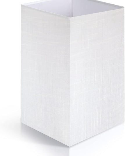 OUTON White Linen Texture Lamp Shade 14.25 x 8.5 x 8.5 inch for Shelf Floor Lamp - LeafyLoom
