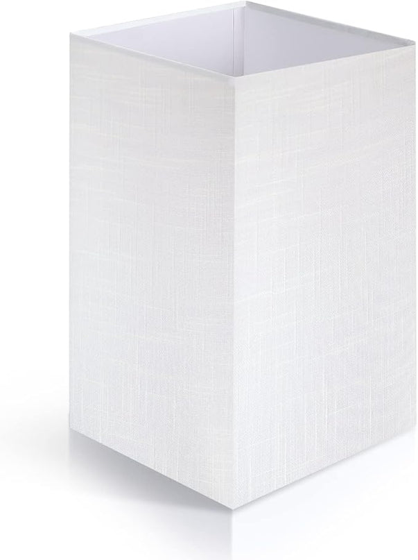 OUTON White Linen Texture Lamp Shade 14.25 x 8.5 x 8.5 inch for Shelf Floor Lamp - LeafyLoom