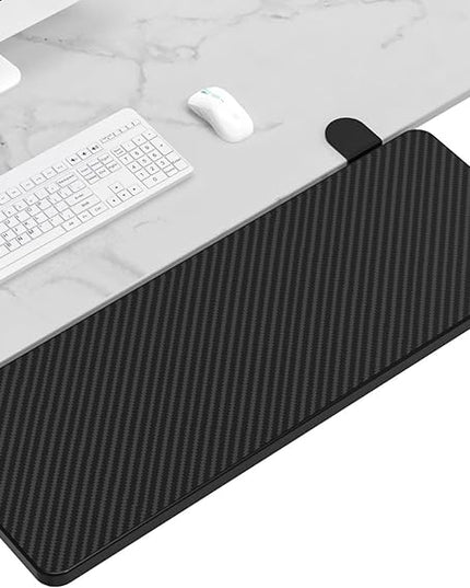 Ergonomics Desk Extender Tray, 25.2"x9.5" Punch-Free Clamp on, Foldable Keyboard Drawer Tray, Table Mount Arm Wrist Rest Shelf, Computer Elbow Arm Support - LeafyLoom