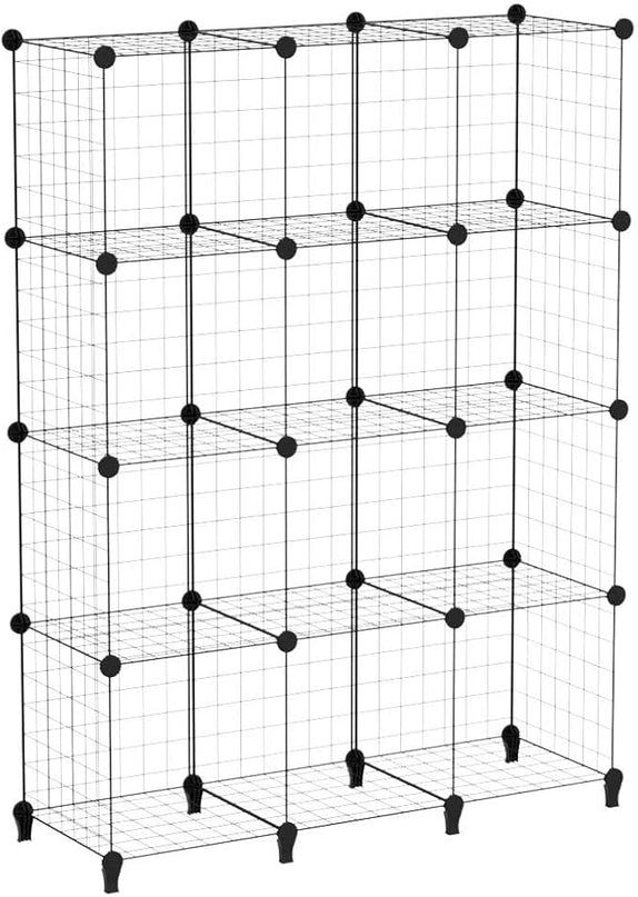 HOMIDEC Closet Organizers and Storage, 12 Storage Cubes, Wire Cube Storage DIY Room Storage Shelf for Garment Racks, Closet, Wardrobe - LeafyLoom