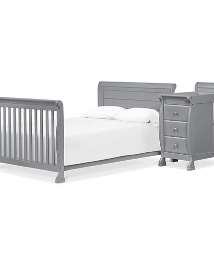 DaVinci Kalani 4-in-1 Convertibe Crib and Changer Combo in Gray - LeafyLoom