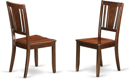 East West Furniture ANDU5-MAH-W Antique 5 Piece Kitchen Set Includes a Round Room Table with Pedestal and 4 Dining Chairs, 36x36 Inch, Mahogany - LeafyLoom