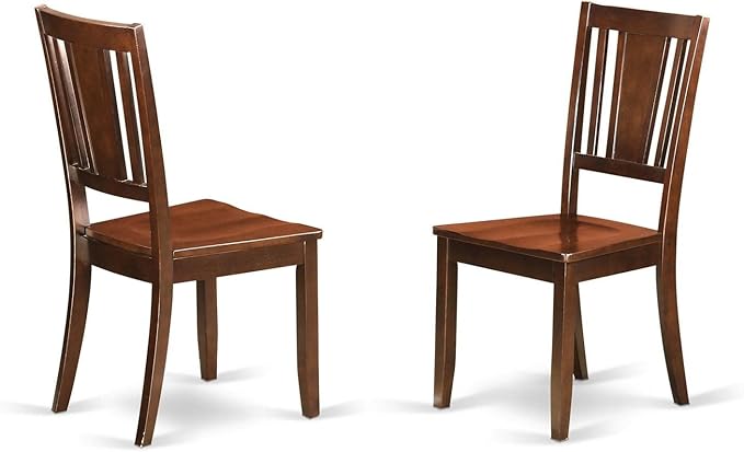 East West Furniture ANDU5-MAH-W Antique 5 Piece Kitchen Set Includes a Round Room Table with Pedestal and 4 Dining Chairs, 36x36 Inch, Mahogany - LeafyLoom