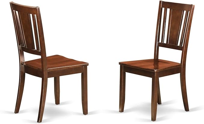 East West Furniture ANDU3-MAH-W Antique 3 Piece Set Contains a Round Kitchen Table with Pedestal and 2 Dining Room Chairs, 36x36 Inch, Mahogany - LeafyLoom