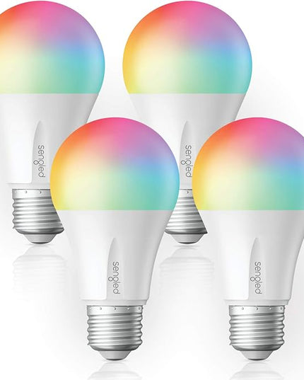 Sengled Alexa Light Bulb, Zigbee Bulb Smart Hub Required, Works with Alexa and SmartThings, Voice Control with Echo Show 10 with built-in Hub, Color Changing 60W Equivalent A19 Smart Light Bulbs, 4PK Sengled