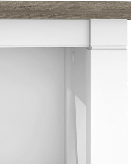 Bush Furniture BSH24470221 Key West 5-Shelf 66-Inch H Bookcase, Shiplap Gray/Pure White - LeafyLoom