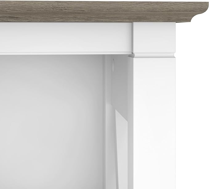 Bush Furniture BSH24470221 Key West 5-Shelf 66-Inch H Bookcase, Shiplap Gray/Pure White - LeafyLoom