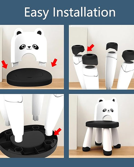 Kids Plastic Chair, Durable and Lightweight Kids Chair,11" H Seat, Indoor or Outdoor Use for Toddlers Boys Girls Birthday Gifts (Black) - LeafyLoom