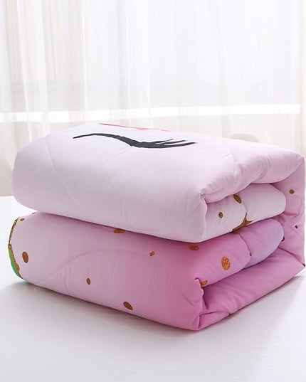 Kids Unicorn Bedding Set Twin Size for Girls, Pink Rainbow Girls Twin Comforter Set with 2 Pillowcases, Floral Kids Unicorn Bed Set Twin, Unicorn Room Decor for Girls Bedroom, All Season - LeafyLoom