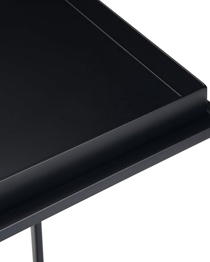 SIMPLIHOME Garner 47 inch Wide Metal Tray Top Console Sofa Entryway Table in Black, for the Living Room, Entryway and Bedroom - LeafyLoom