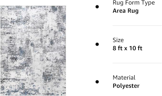 NuLoom Dali Abstract Machine Washable Area Rug, 8x10, Grey - LeafyLoom