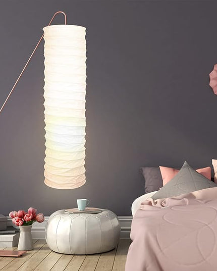 STOBOK Paper Floor Lamp Shades Light Japanese Style Standing Lamp Table Light Cover Barrel Chandelier Protector for Living Room Home Hotel - LeafyLoom