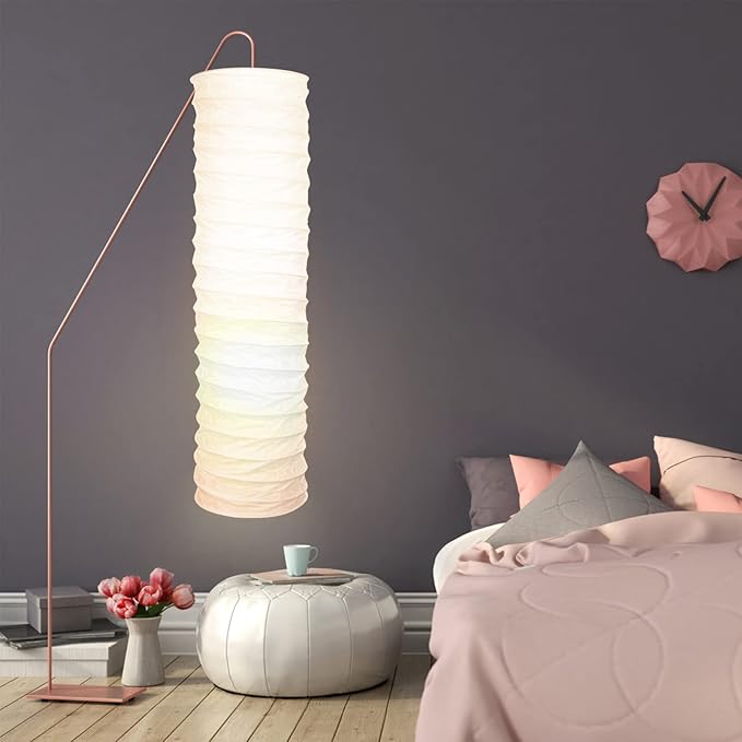 STOBOK Paper Floor Lamp Shades Light Japanese Style Standing Lamp Table Light Cover Barrel Chandelier Protector for Living Room Home Hotel - LeafyLoom