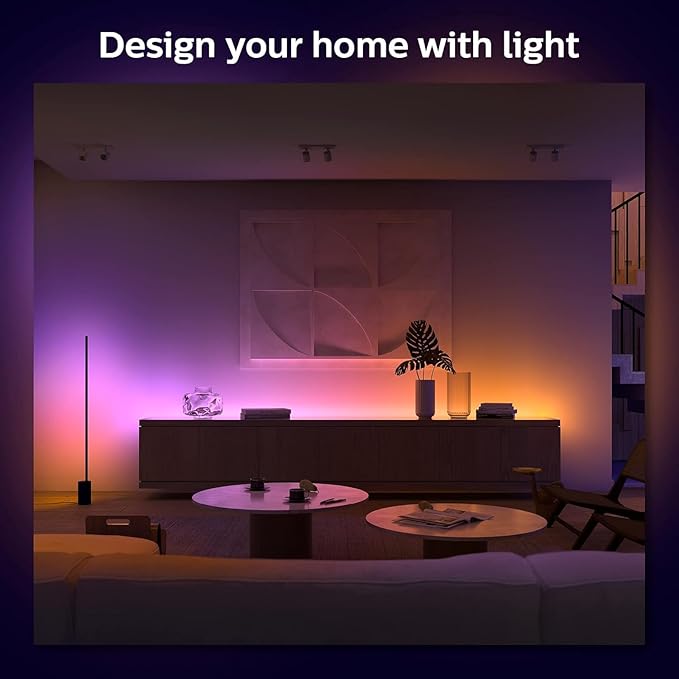 Philips Hue Indoor 6-Foot Smart LED Light Strip Base Kit with Plug - Flowing Multicolor Effect - 1 Pack - Control with Hue App - Works with Alexa, Google Assistant and Apple HomeKit PhilipsHue
