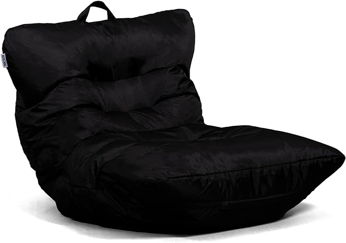 Big Joe Roma Bean Bag Chair, Black Smartmax, Durable Polyester Nylon Blend, 3 feet - LeafyLoom