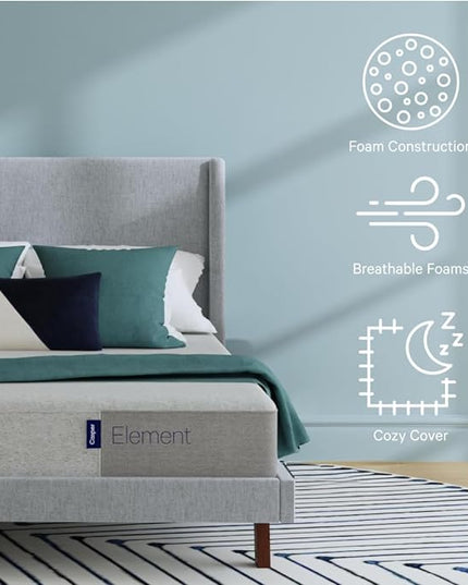 Casper Sleep Element, California King Size, Medium Firm Mattress - Memory Foam + Support - 100-Night Trial - 10 Year Warranty - CertiPUR-US® Mattress, Grey - LeafyLoom