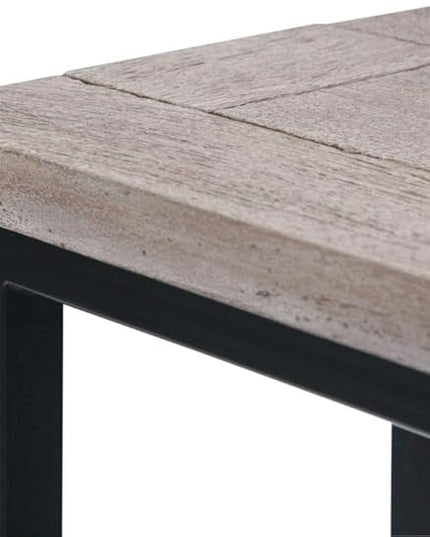 SIMPLIHOME Skyler SOLID MANGO WOOD and Metal 18 Inch Wide Rectangle C Side Table in Birch, Fully Assembled, For the Living Room and Bedroom - LeafyLoom