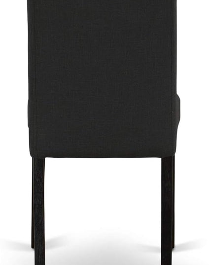 East West Furniture AMAB3-ABK-24 Antique 3 Piece Modern Dining Set Contains a Round Kitchen Table with Pedestal and 2 Black Color Linen Fabric Upholstered Chairs, 36x36 Inch - LeafyLoom