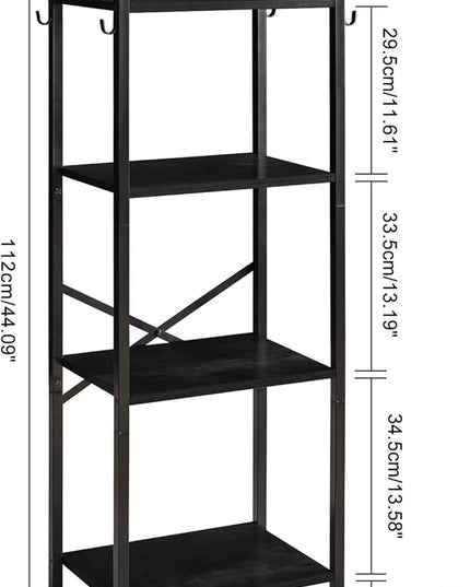 YMYNY Bookcase, 4-Tier Narrow Ladder Bookshelf, Freestanding Shelving Unit, Multifunctional Storage Rack, for Home Office Living Room Bedroom Kitchen, Plant Stand, Black, 44 * 16.9 * 11.4" UHBC004B - LeafyLoom