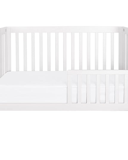 Babyletto Maki Full-Size 2-in-1 Portable Folding Crib with Toddler Bed Conversion Kit in White, Greenguard Gold Certified - LeafyLoom